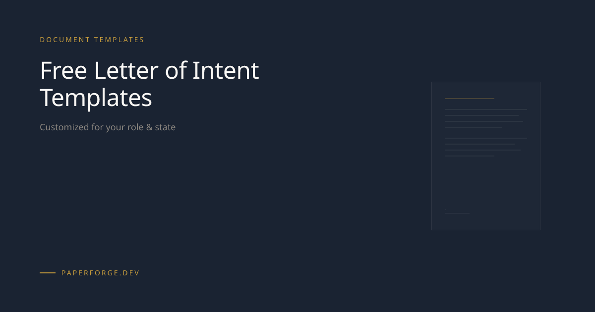 Free Letter of Intent Templates | PaperForge