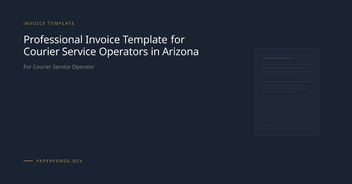 Professional Invoice Template for Courier Service Operators in Arizona ...