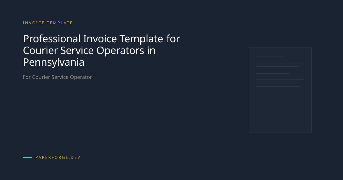 Professional Invoice Template for Courier Service Operators in ...