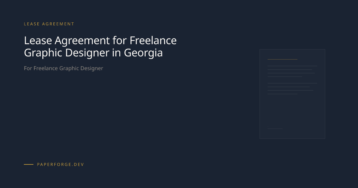 Freelance Graphic Designer Lease Agreement (GA)