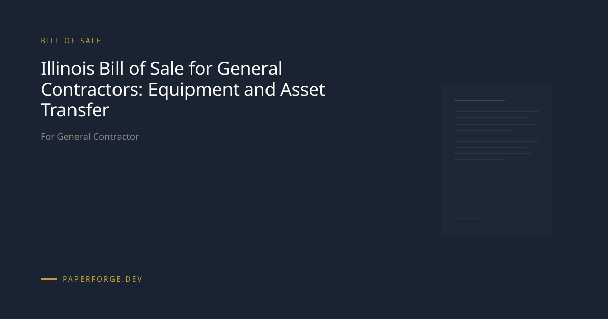 General Contractor Bill of Sale (IL)