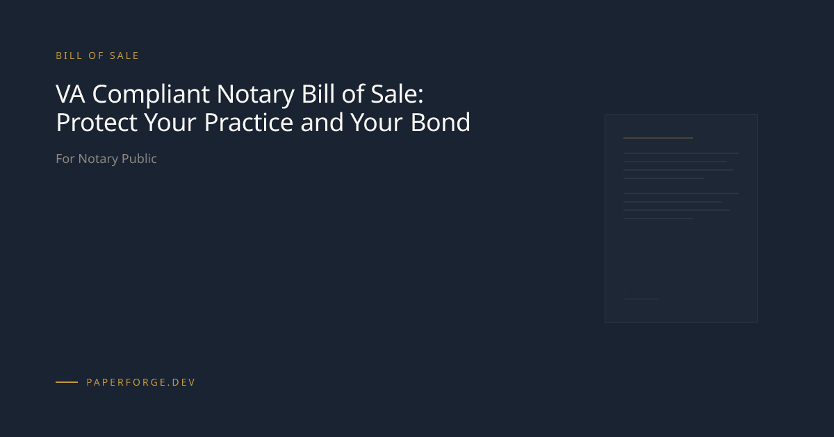 Notary Public Bill of Sale (VA)