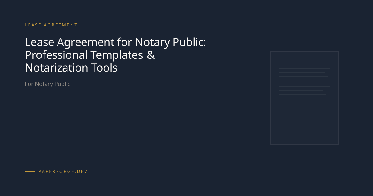 Notary Public Lease Agreement